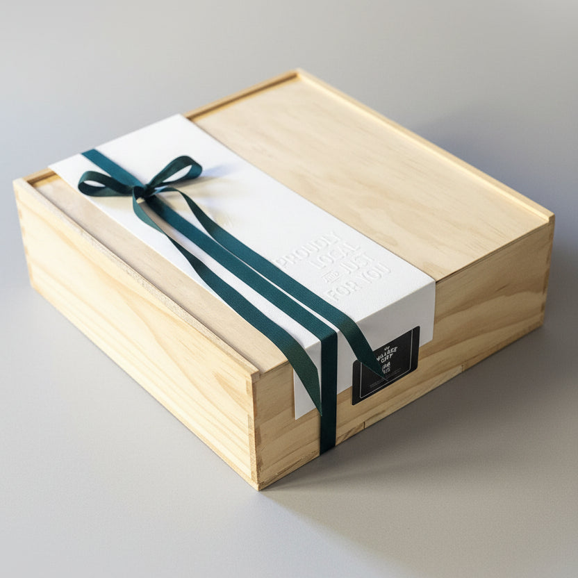 wooden box for local products